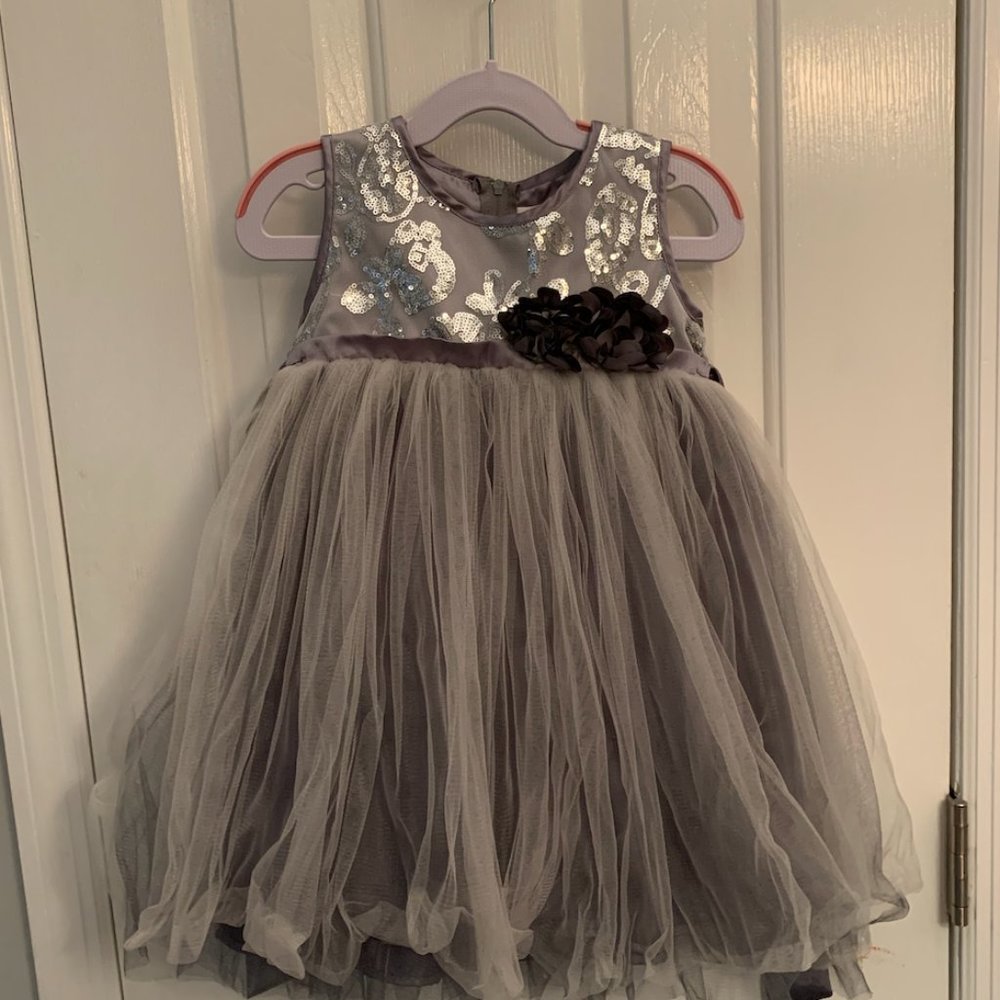 Popatu Grey Sparkle Dress Size 4T